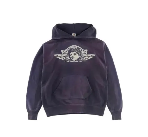 Angel of Death Winged Angel Graphic Hoodie Purple - 1