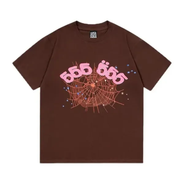 655 x Spiderweb Brown Graphic T-Shirt - 1
