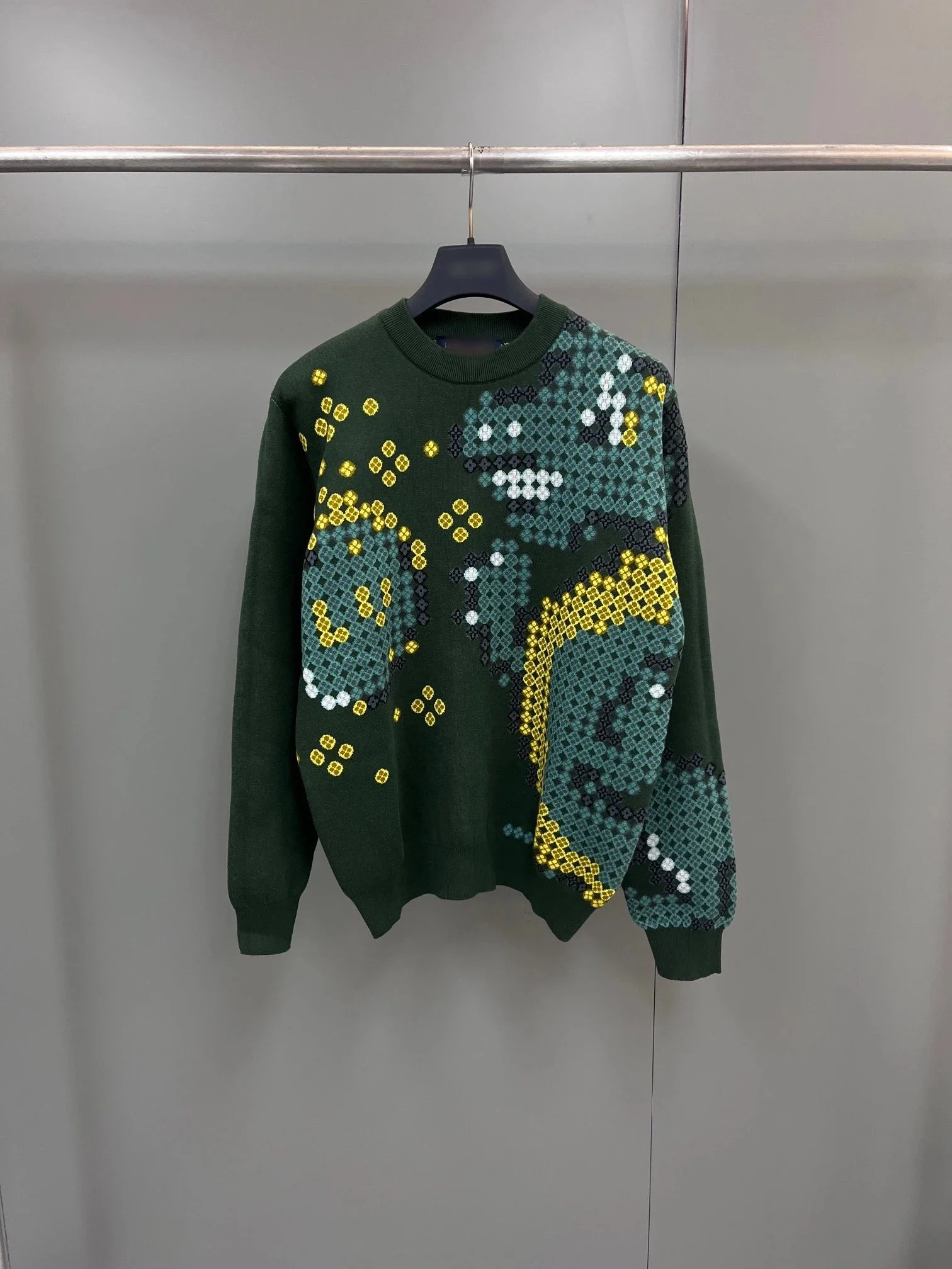 Green Pixel Art Pattern Sweater
