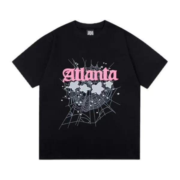 SPER PARK Atlanta Spiderweb Pink Graphic T-Shirt - 1