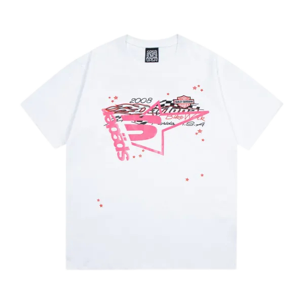 Sp5der x Harley-Davidson 2008 Bike Week Pink Star Graphic T-Shirt - 1
