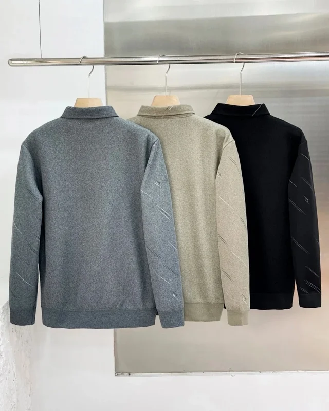 Lacoste Hoodies & Sweatshirts Faux Two-Piece Collared Sweatshirt with V-Neck Overlay product detail image 2