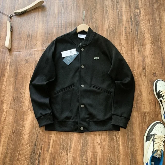 Lacoste Jackets Crocodile-logo snap-front bomber jacket product detail image 4
