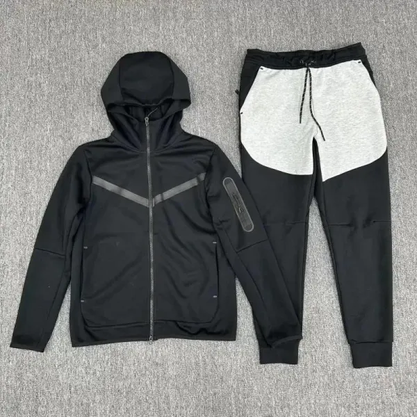 Nike Tech Fleece Full-Zip Hoodie and Joggers Set Black/Gray - 1