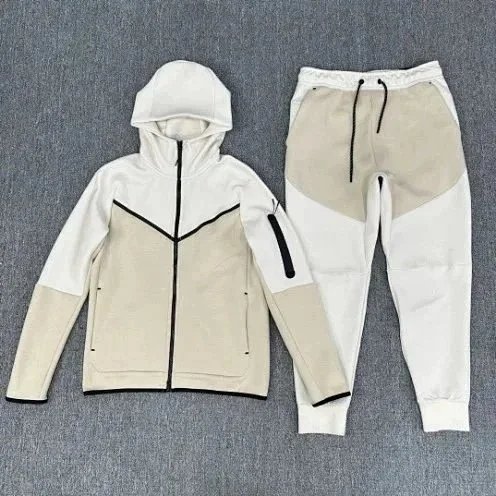 Nike Tech Fleece Hoodie and Joggers Beige and White Tracksuit product listing in Litbuy spreadsheet finds