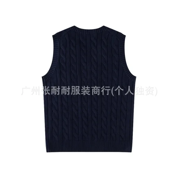 Polo Ralph Lauren Cable Knit V-Neck Vest Pink Vest Top - 5