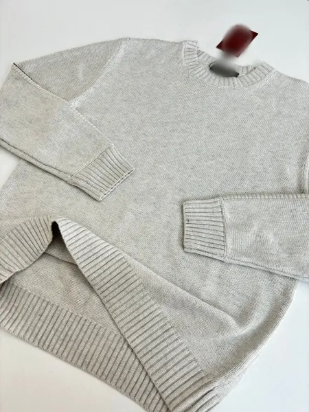 Saint Laurent Crewneck Sweater Light Gray Knit - 6
