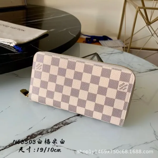 Louis Vuitton Damier Azur Zippy Long Wallet White - 1