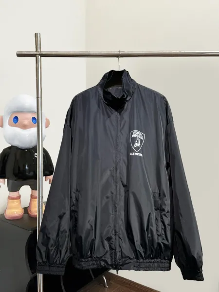 Design Lamborghini Shield Logo Windbreaker Black Jacket Outerwear.windbreaker - 4