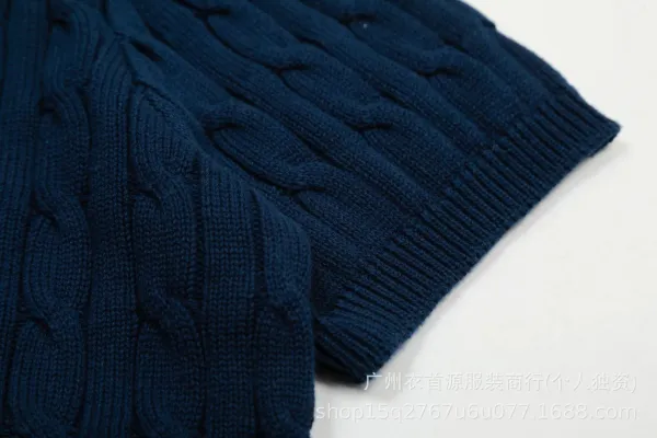 Polo Ralph Lauren Cable Knit Polo Gray Sweater - 6