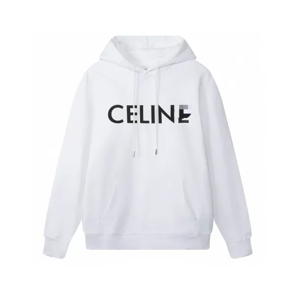Celine Logo Hoodie White - 6