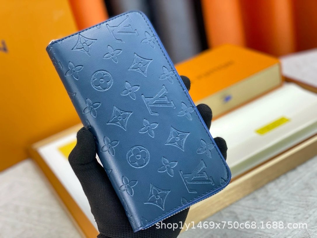 Louis Vuitton Monogram Empreinte Long Wallet Blue