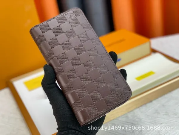 Louis Vuitton Damier Graphite Zippy Long Wallet Brown - 1