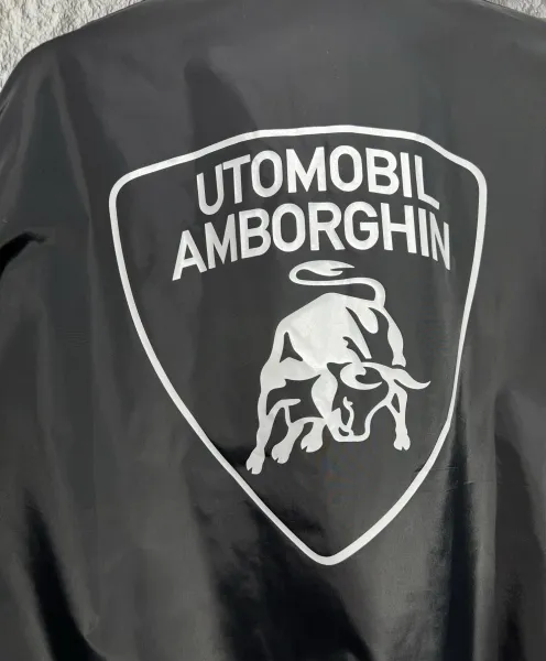 Design Lamborghini Shield Logo Windbreaker Black Jacket Outerwear.windbreaker - 9