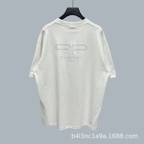 Balenciaga Logo-Embroidered White Oversized T-Shirt - 1