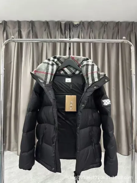 Burberry Check-Trimmed Down Jacket Beige - 5