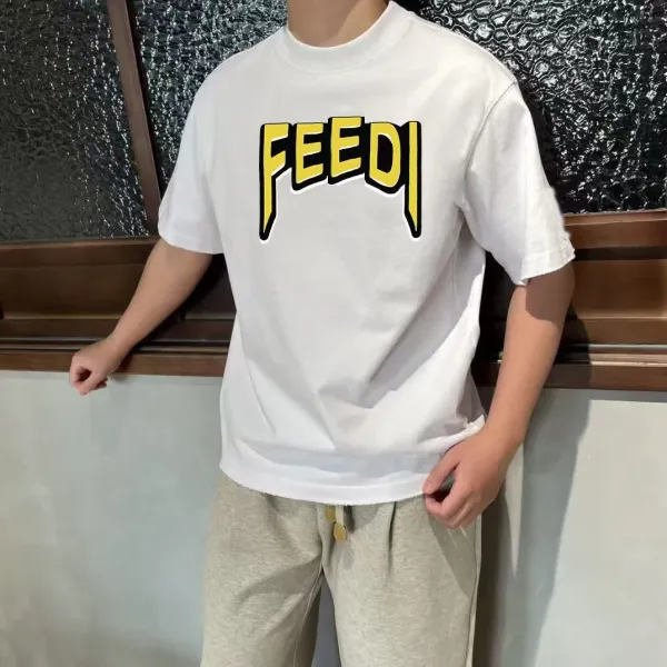 Fendi FEEDI Graphic Print White T-Shirt - 1