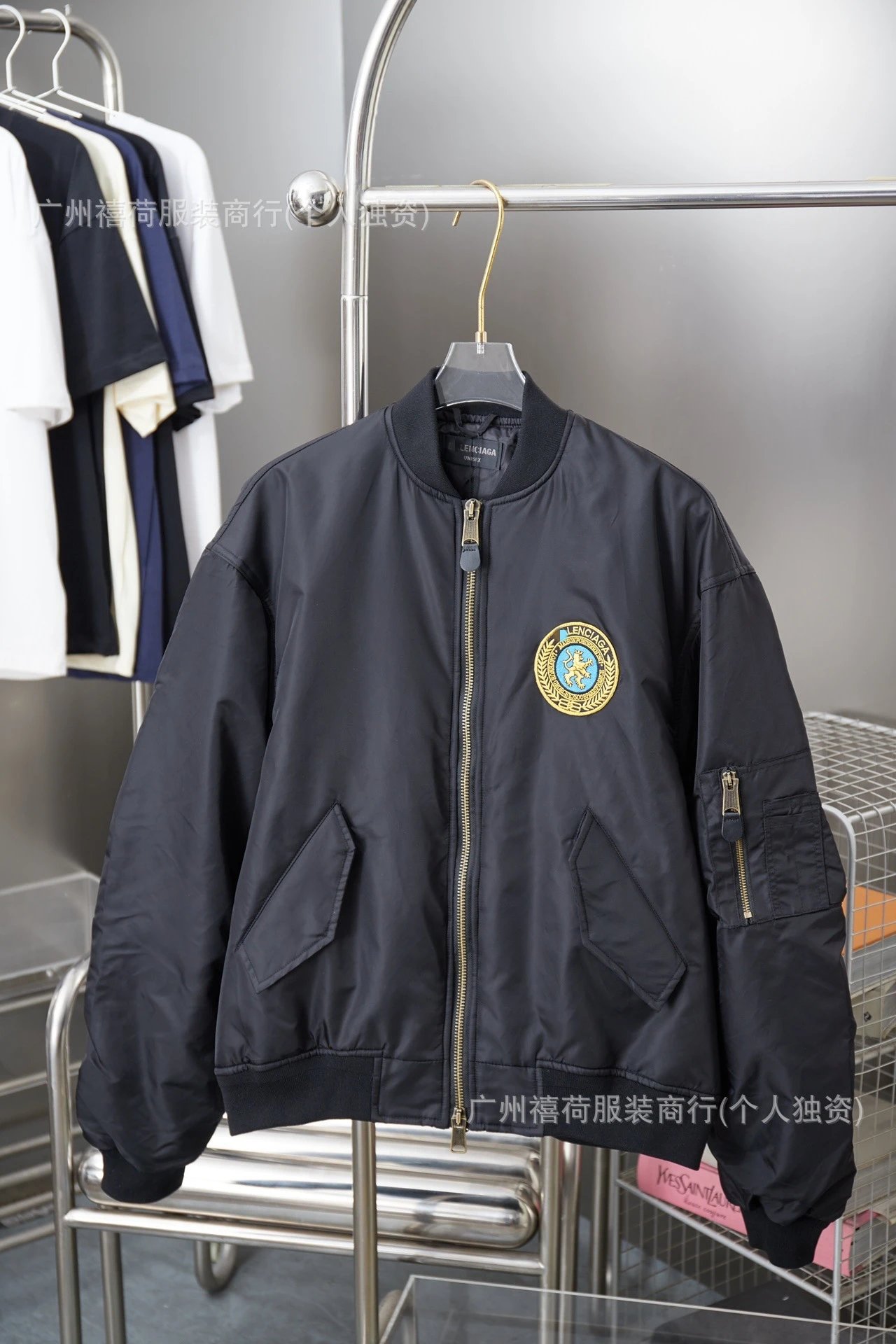 Design Lenciaga Bomber Jacket Black Outerwear - 1