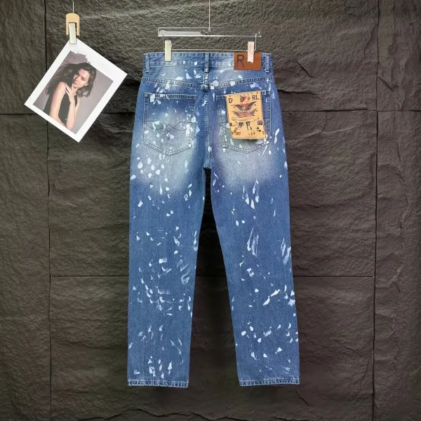 Polo Ralph Lauren Paint-Splatter Washed Denim Jeans - 4