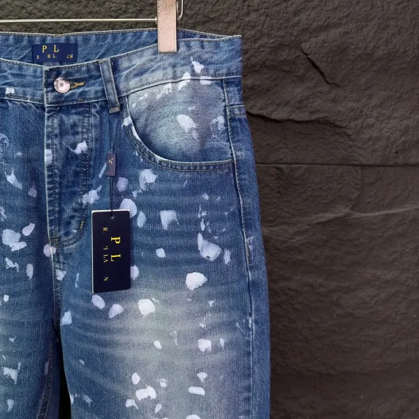 Polo Ralph Lauren Paint-Splatter Washed Denim Jeans - 8