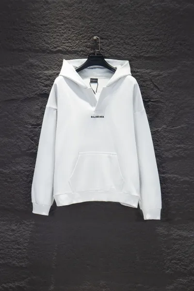 Balenciaga Logo Hoodie White Hoodie - 1