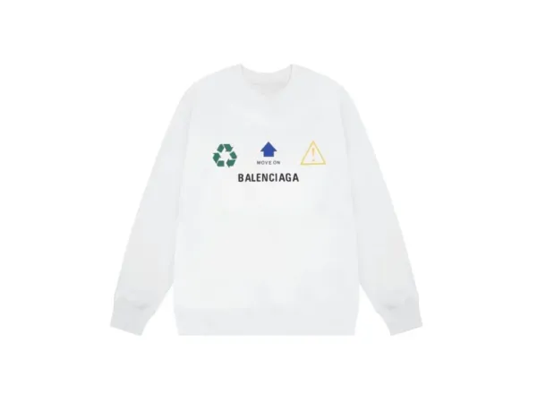 Balenciaga Move On Graphic Sweatshirt White Hoodie - 1