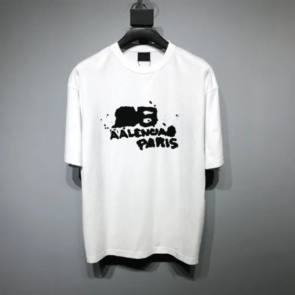 Balenciaga Valencia Graphic Print Black T-Shirt - 23