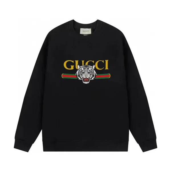 Gucci Tiger Logo Black Sweatshirt Hoodie - 1