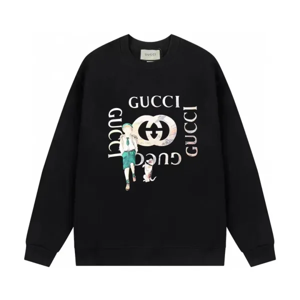 Gucci Graphic Print Black Hoodie - 1