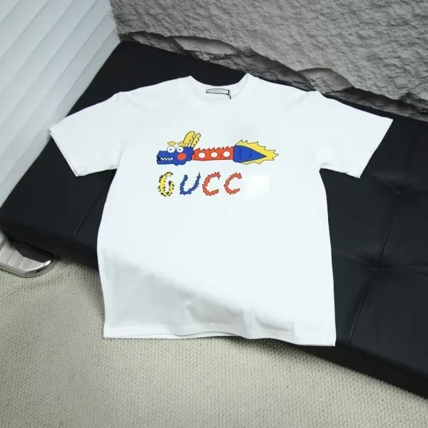 Gucci Lightning Logo Print Black T-Shirt - 18
