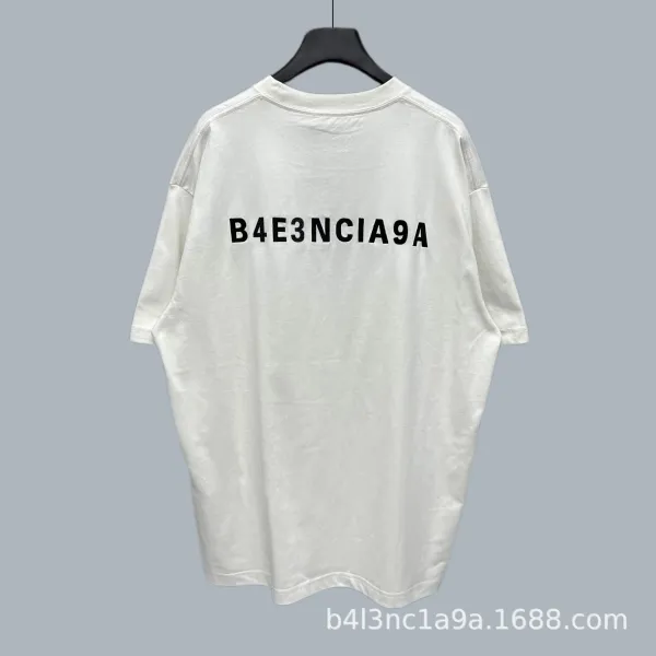 Balenciaga B4E3NCIA9A Graphic Print Oversized T-Shirt White - 1