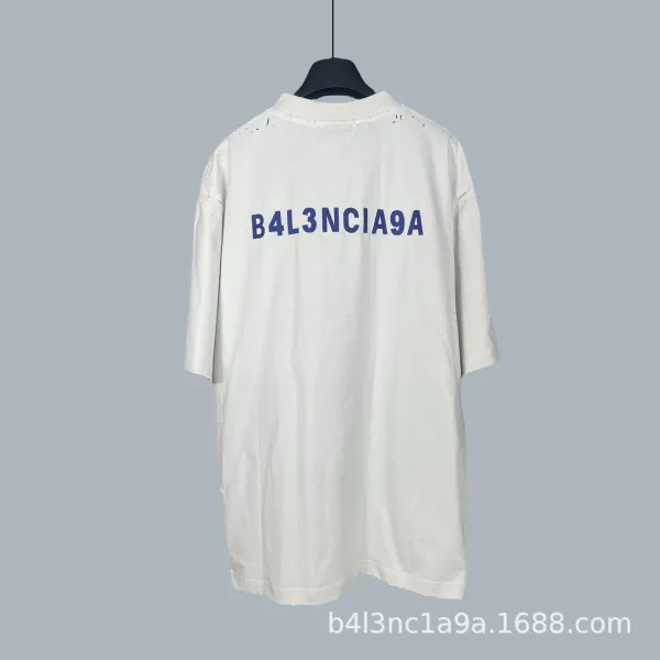 Balenciaga B4L3NCIA9A Graphic Print Oversized T-Shirt White - 1