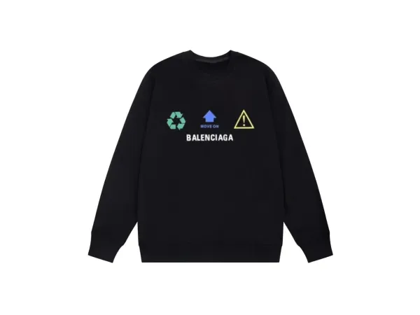 Balenciaga Move On Graphic Sweatshirt Black Hoodie - 1