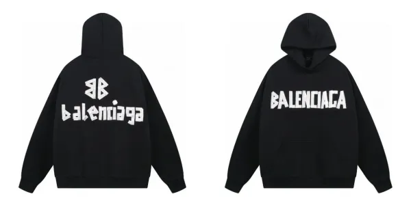 Balenciaga Logo Hoodie Black - 1