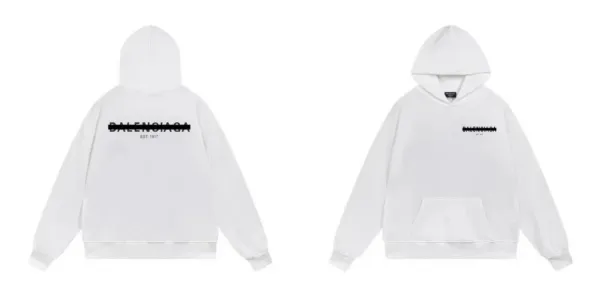 Balenciaga Logo Hoodie White Hoodie - 1