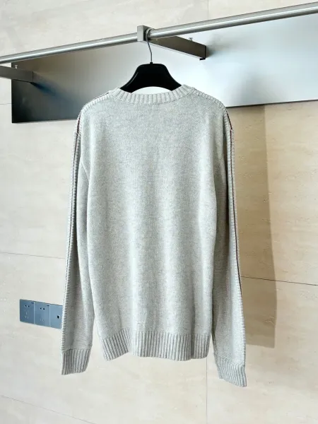Saint Laurent Crewneck Sweater Light Gray Knit - 5