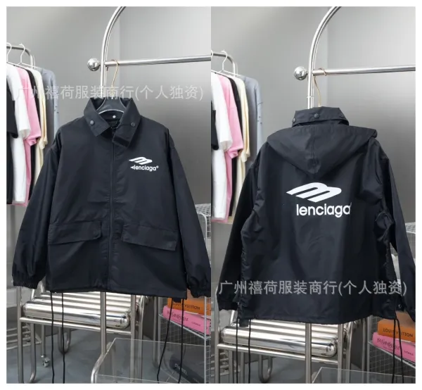 Design Windbreaker Jacket White with Distorted Logo Print Outerwear - 20