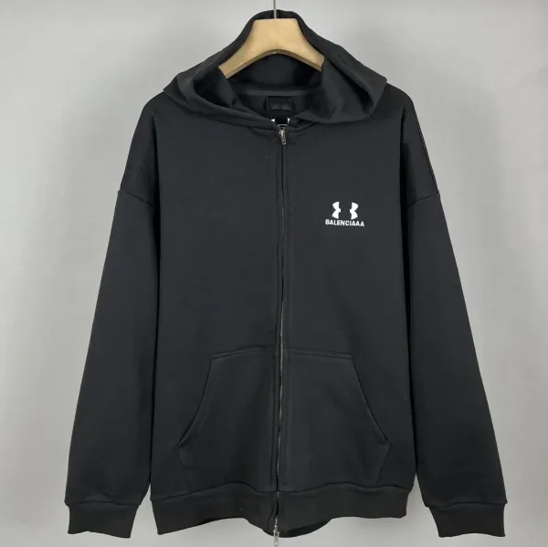 Balenciaga x Under Armour Zip-Up Hoodie Black - 7