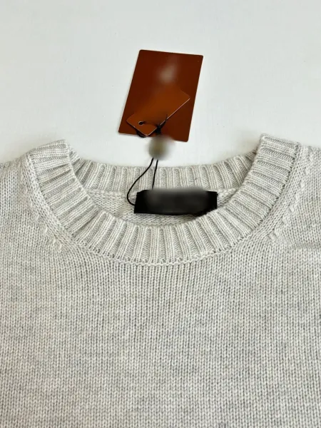 Saint Laurent Crewneck Sweater Light Gray Knit - 7
