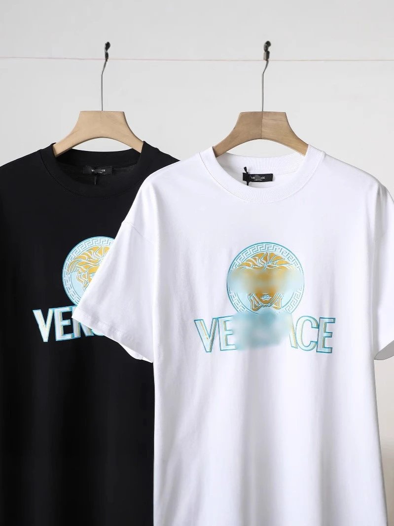 Versace Medusa Logo Graphic T-Shirt Black and White - 5