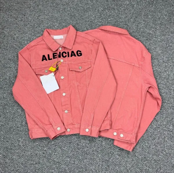 Balenciaga Logo Print Black Denim Jacket - 3