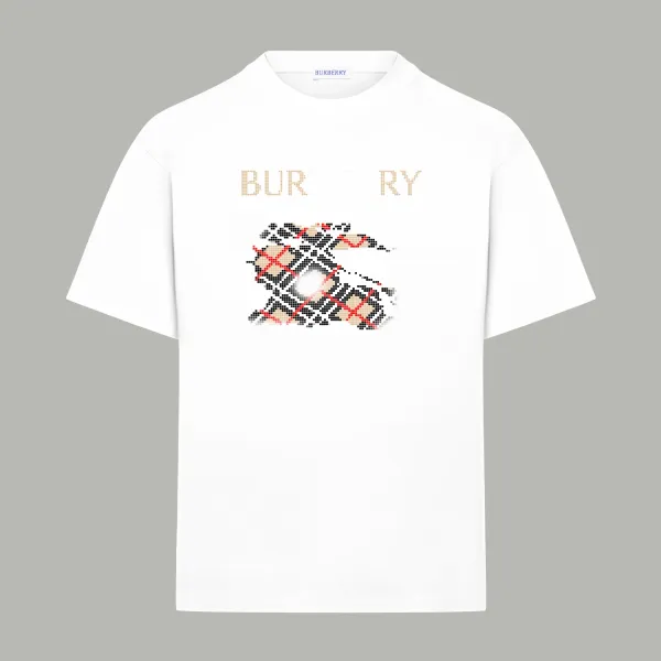 Burberry Pixelated Check Rabbit T-Shirt White - 1