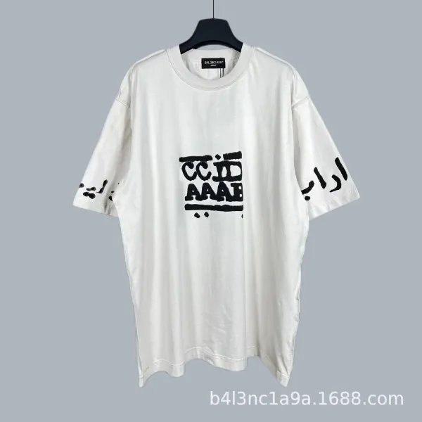 Design B4L3NC1A9A Graphic Print Oversized T-Shirt White T-Shirts - 1