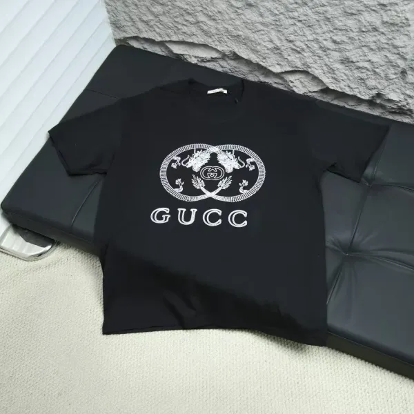 Gucci Lightning Logo Print Black T-Shirt - 7