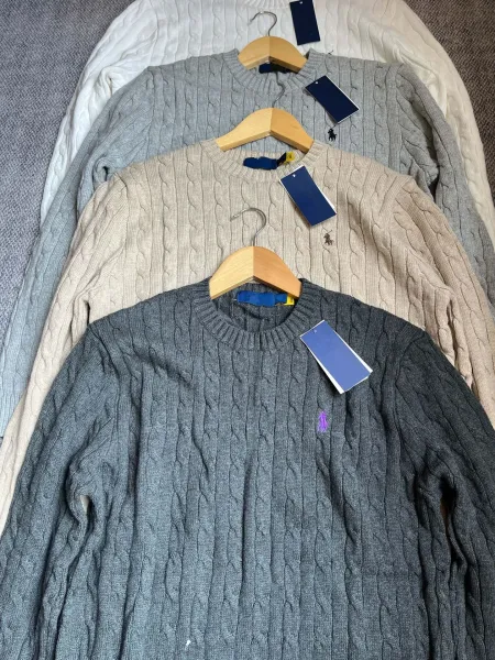 Polo Ralph Lauren Cable Knit Crewneck Sweater Gray - 6