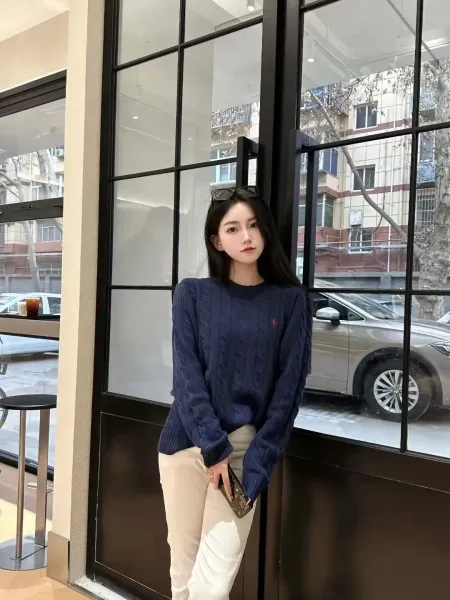 Polo Ralph Lauren Cable Knit Crewneck Sweater Gray - 18