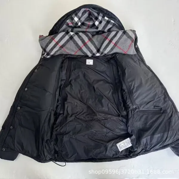 Burberry Check-Trimmed Down Jacket Beige - 7