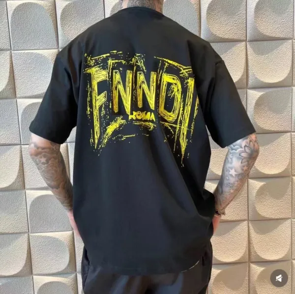 Fendi Roma Graffiti Print Black T-Shirt - 1