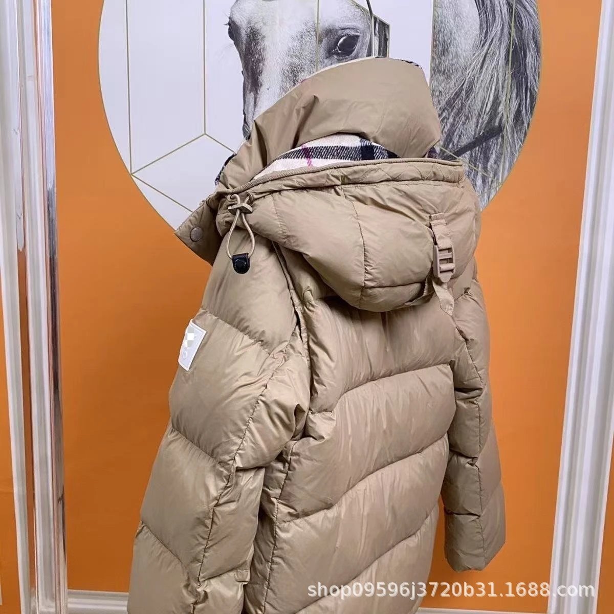 Burberry Check-Trimmed Down Jacket Beige - 18