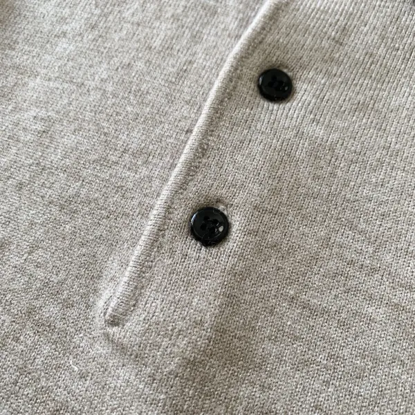 Design Beige Mock Neck Knit Sweater - 12